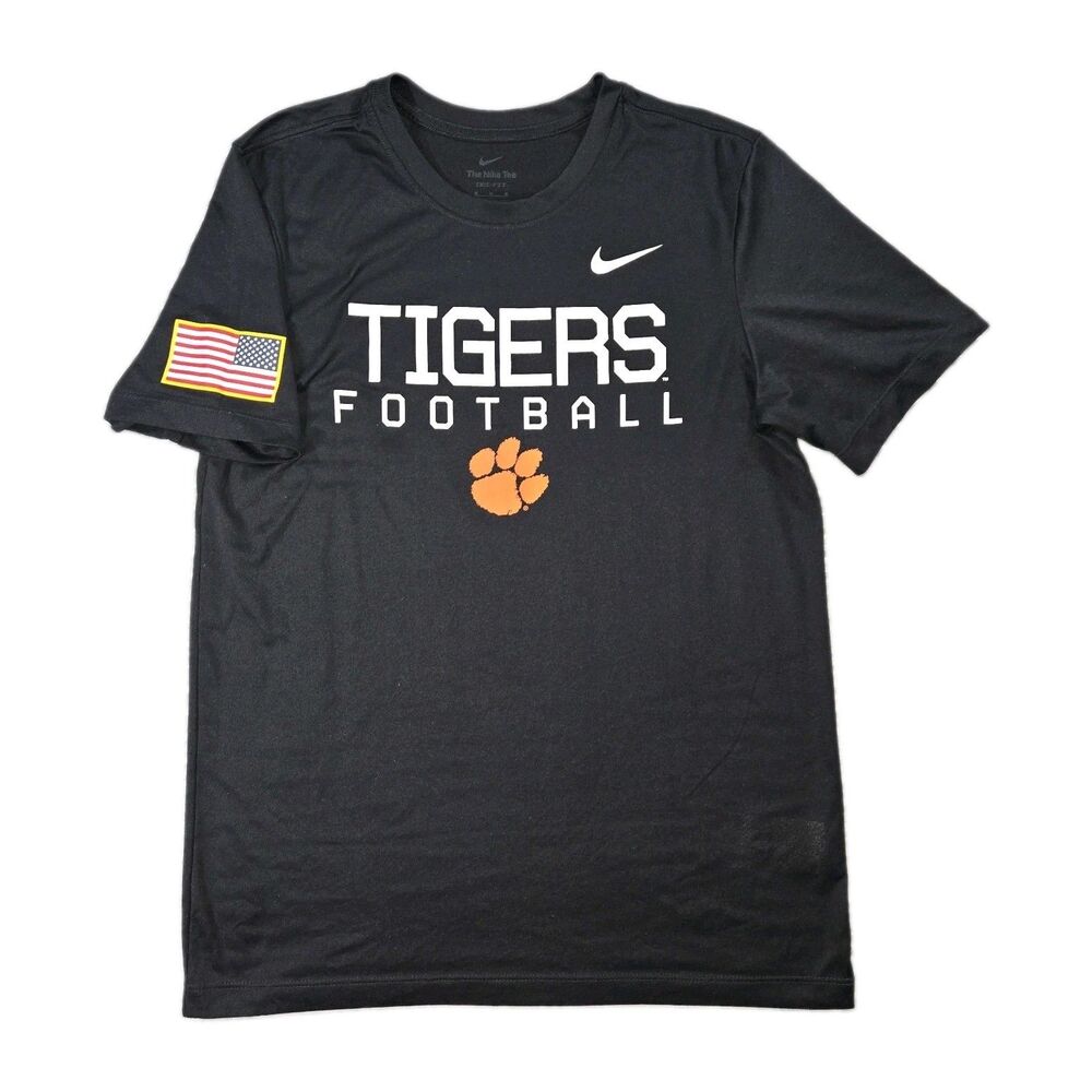 Mens Nike DriFit Clemson Tigers Football Short Sleeve T Shirt Medium Black